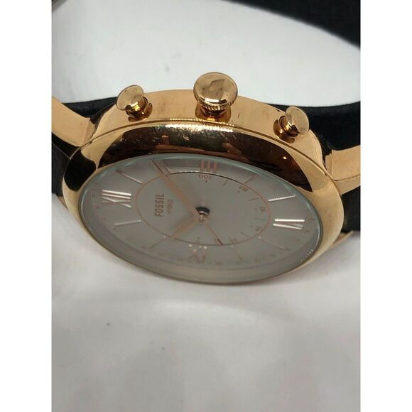 Fossil FTW5018 Womens Black Leather Analog Dial Genuine Hybrid Smart Watch CM284 - Picture 6 of 9